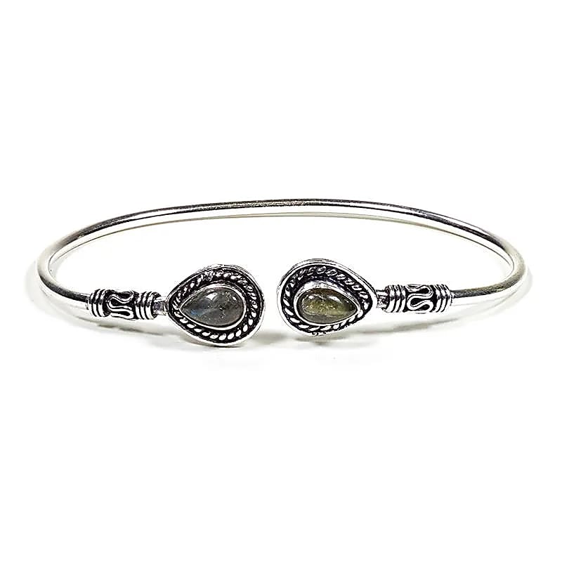 Braccialetto rigido in Ottone con Labradorite