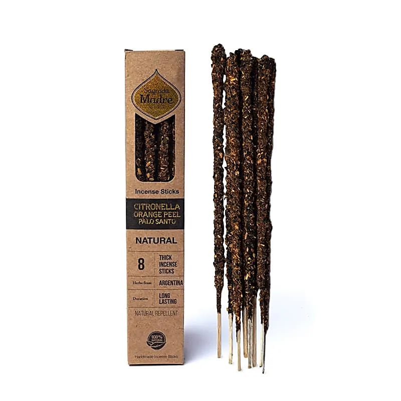 Incenso Botanico in Bastoncini Sagrada Madre - Citronella, Buccia d'Arancia e Palo Santo