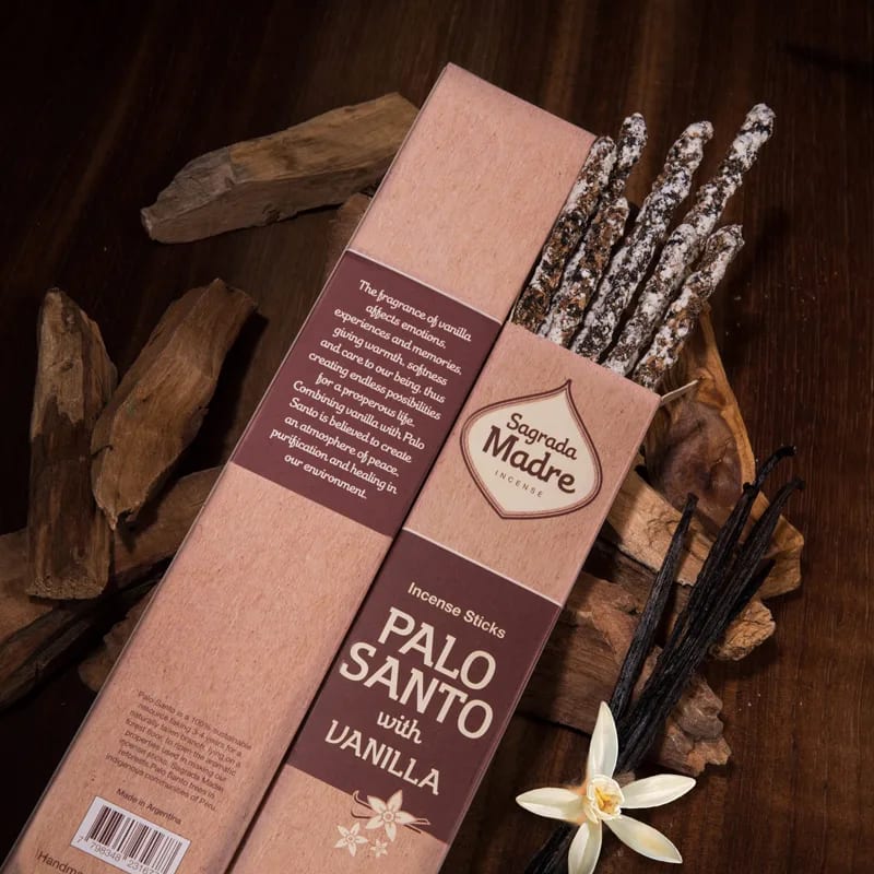 Incenso Botanico in Bastoncini Sagrada Madre - Palo Santo e Vaniglia