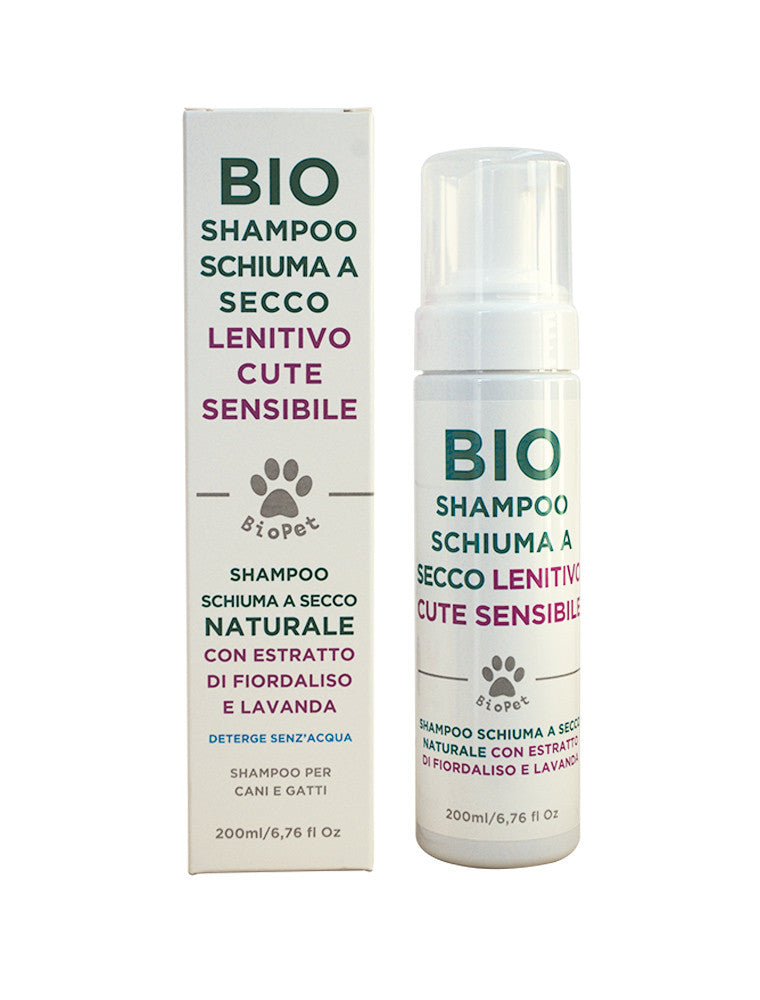 Bio Schiuma a Secco Lenitiva per Cute Sensibile Animali
