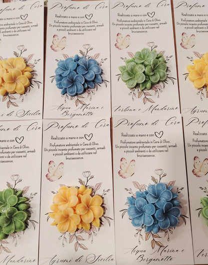 Card Profumo di Cera - Tris di Frangipani - fragranza a scelta
