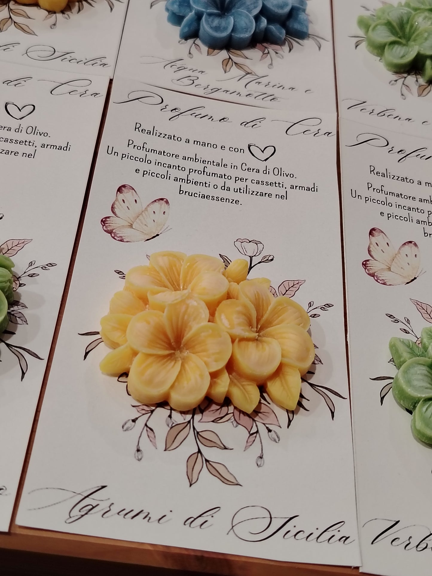 Card Profumo di Cera - Tris di Frangipani - fragranza a scelta
