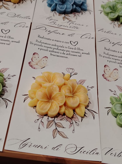 Card Profumo di Cera - Tris di Frangipani - fragranza a scelta